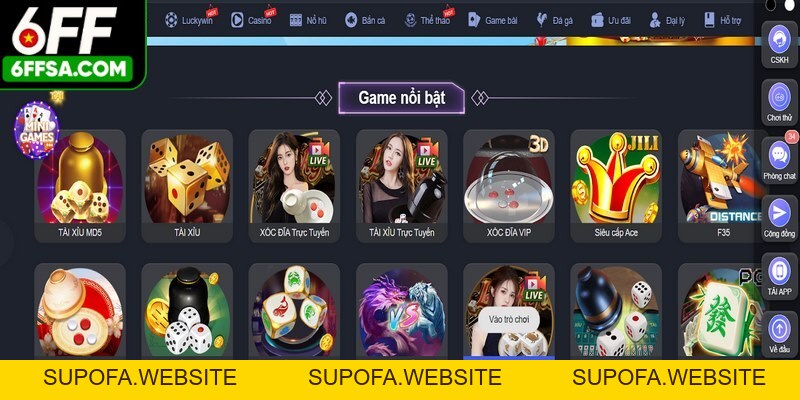 Trang chủ 6FF đem đến cho game thủ một thế giới game đỉnh cao