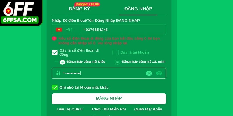 Đăng Nhập 6FF - Thao Tác Dễ Dàng, Giải Trí Thỏa Sức