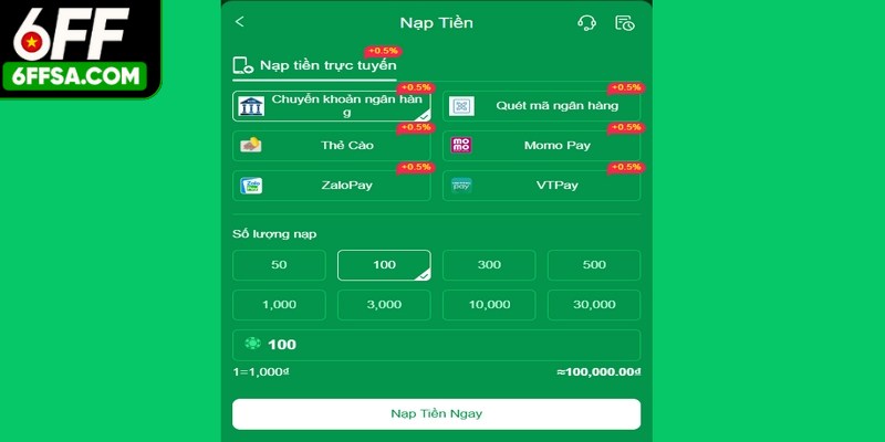 Nạp Tiền 6FF Nhanh Chóng, Tiện Lợi Ai Cũng Có Thể Thực Hiện