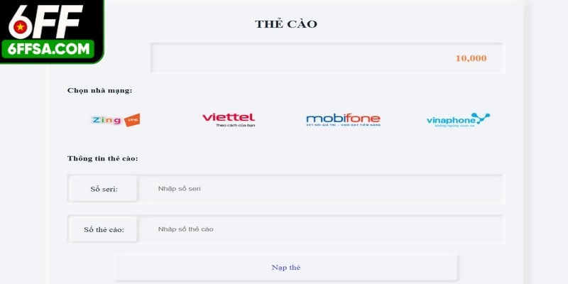 Nạp Tiền 6FF Nhanh Chóng, Tiện Lợi Ai Cũng Có Thể Thực Hiện